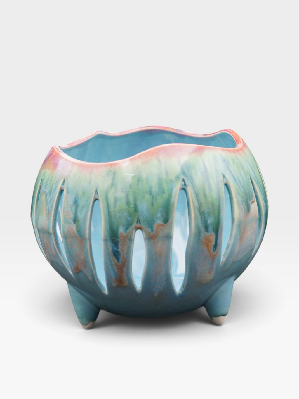 Pot à orchidée en porcelaine rétro - Groovy Pod