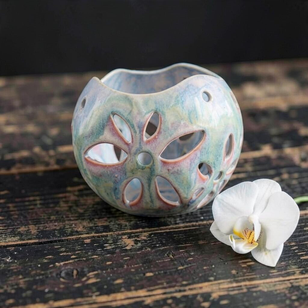 Porcelain orchid pot - Ink and Petal #2