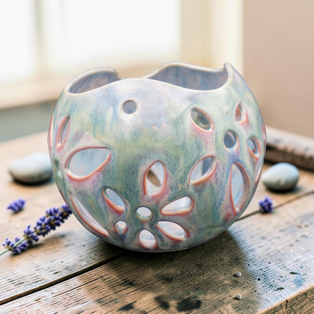 Porcelain orchid pot - Ink and Petal #2