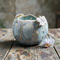 Porcelain orchid pot - Emerald Mist