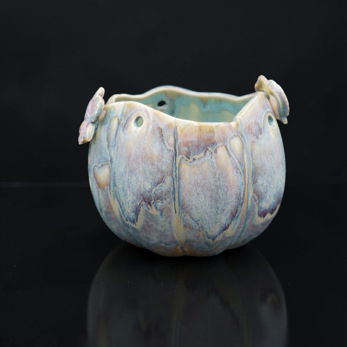 Porcelain orchid pot - Emerald Mist
