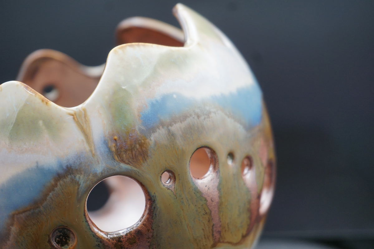 Porcelain orchid pot - Quiet Copper