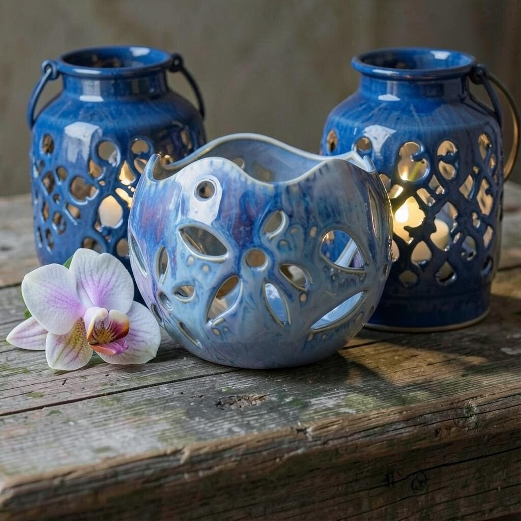 Porcelain orchid pot -  Celestial Blossom