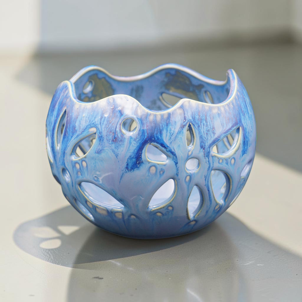 Porcelain orchid pot -  Celestial Blossom
