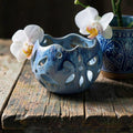 Porcelain orchid pot -  Celestial Blossom