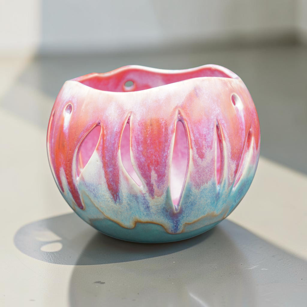 Porcelain orchid pot - Pasteque
