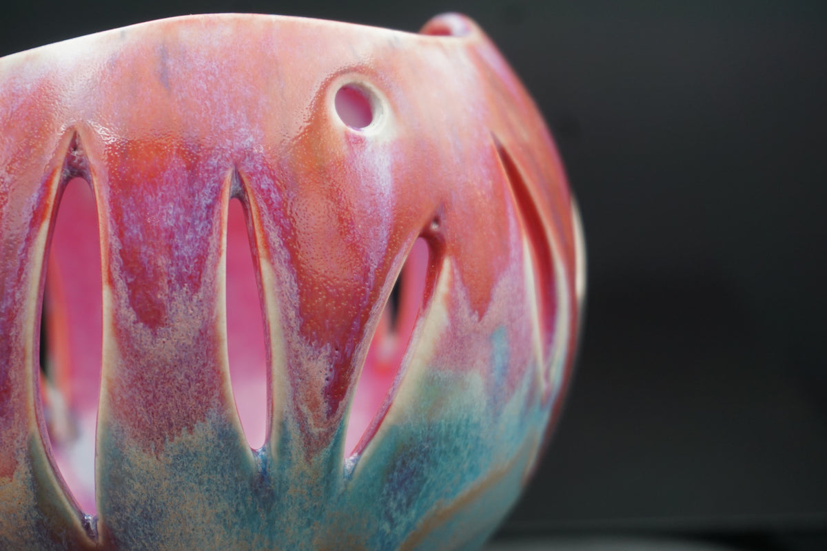 Porcelain orchid pot - Pasteque