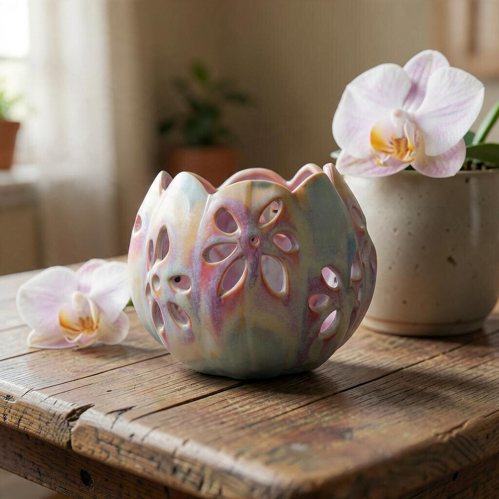 Porcelain orchid pot - Ink and Petal