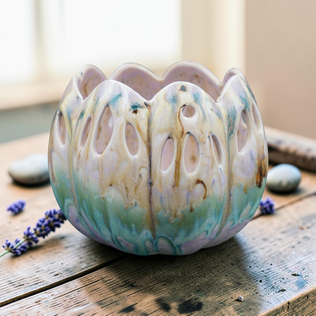 Porcelain orchid pot - Sage #2