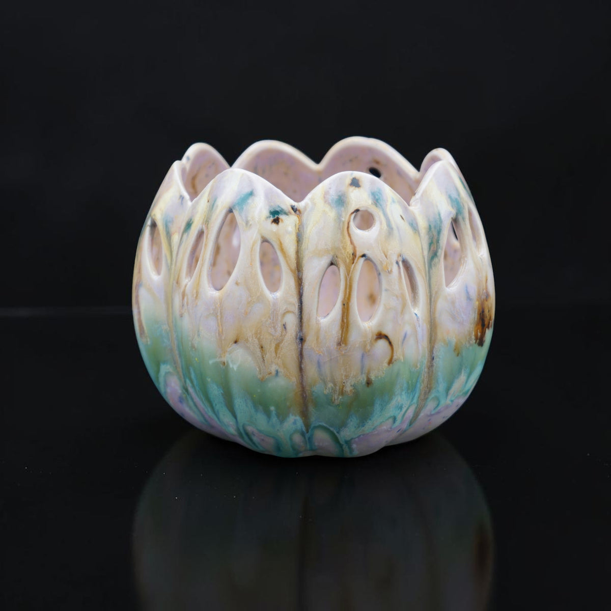 Porcelain orchid pot - Sage #2