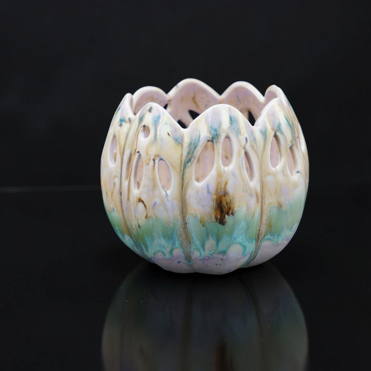 Porcelain orchid pot - Sage #2