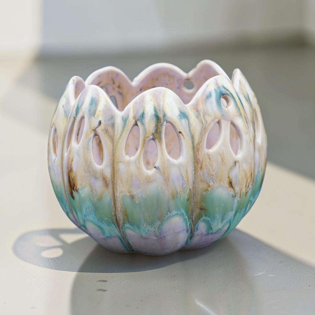 Porcelain orchid pot - Sage #2