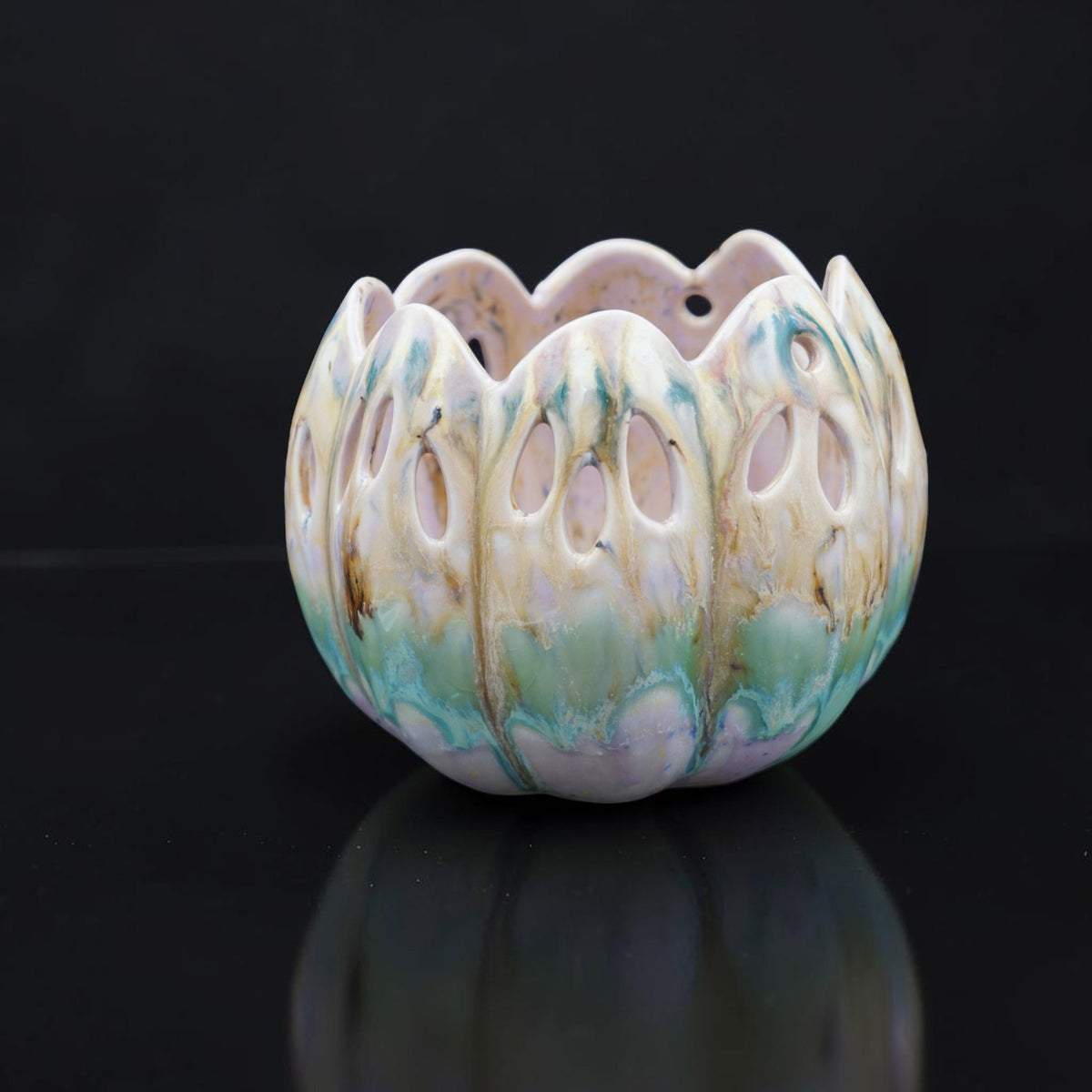 Porcelain orchid pot - Sage #2