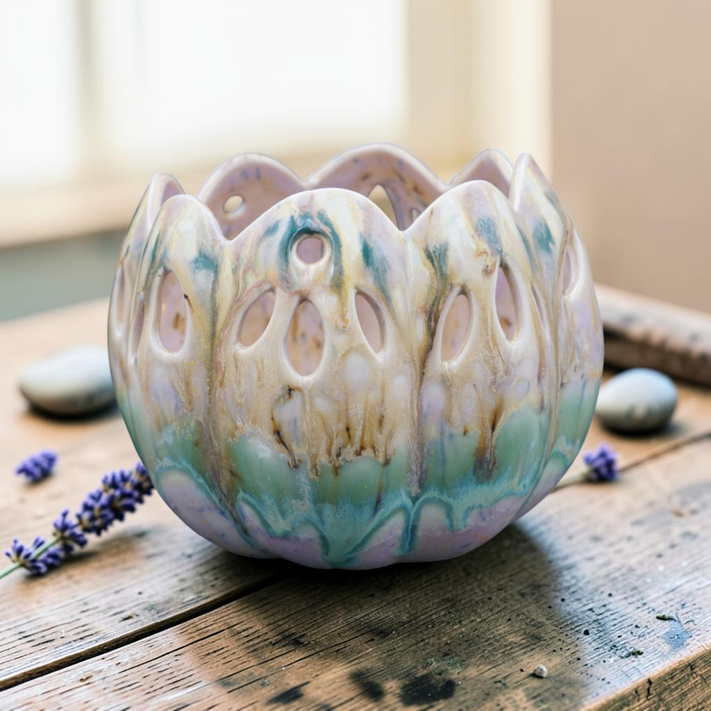 Porcelain orchid pot - Sage #2