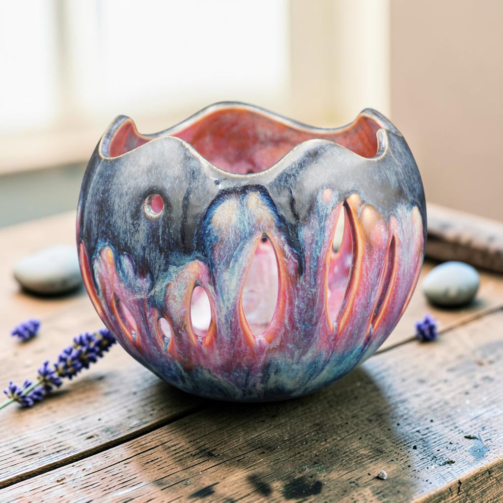 Porcelain orchid pot - Dahlia Dusk