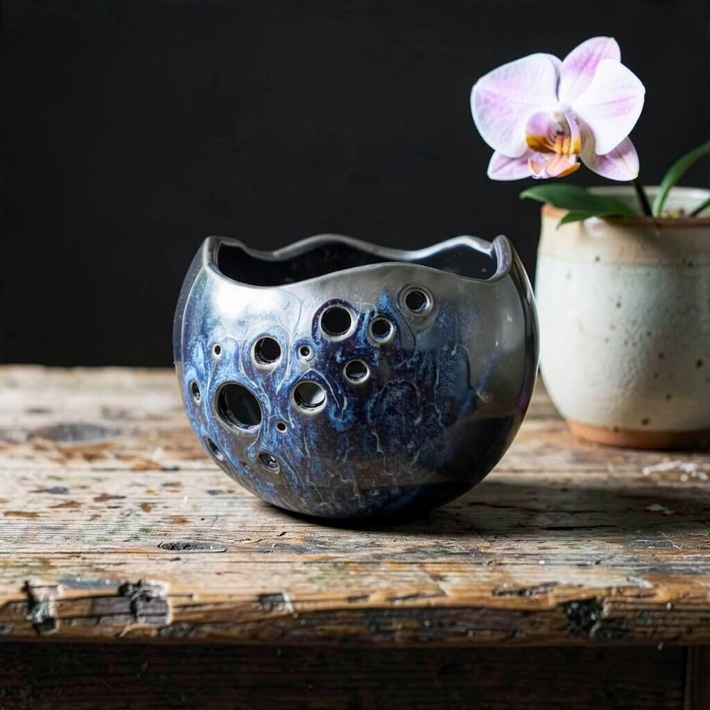 Porcelain orchid pot - Moss & Moon