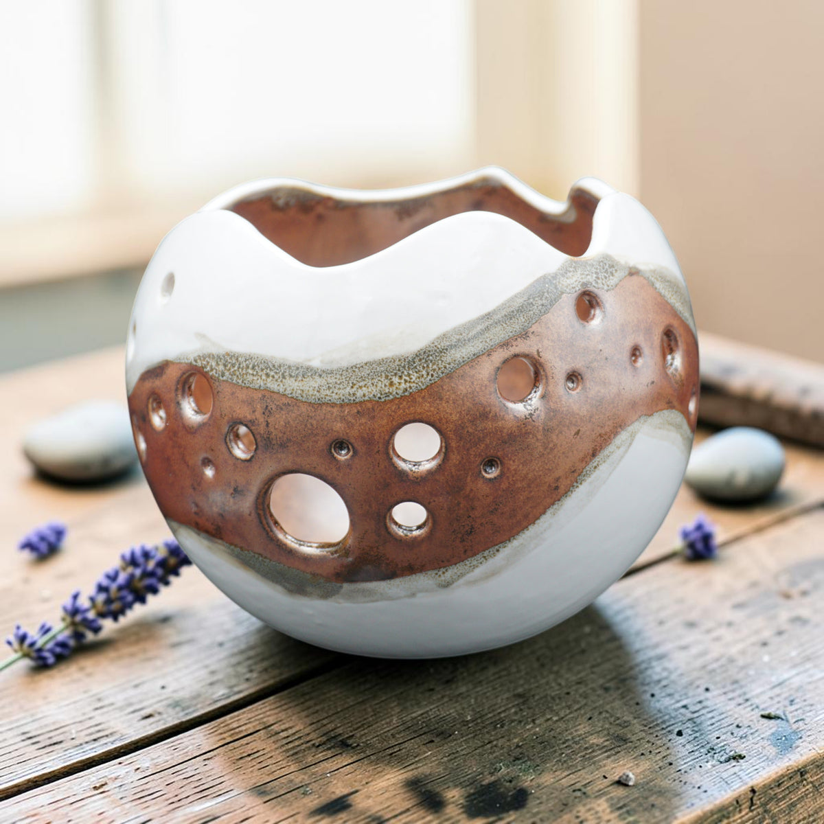 Porcelain orchid pot - Flux Cuivre