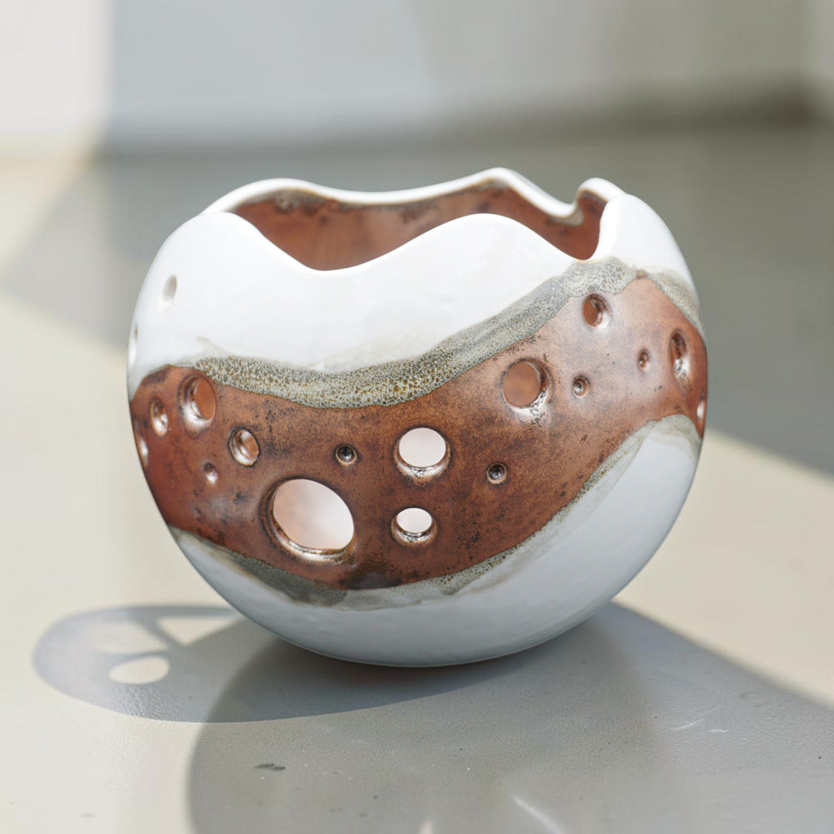 Porcelain orchid pot - Flux Cuivre