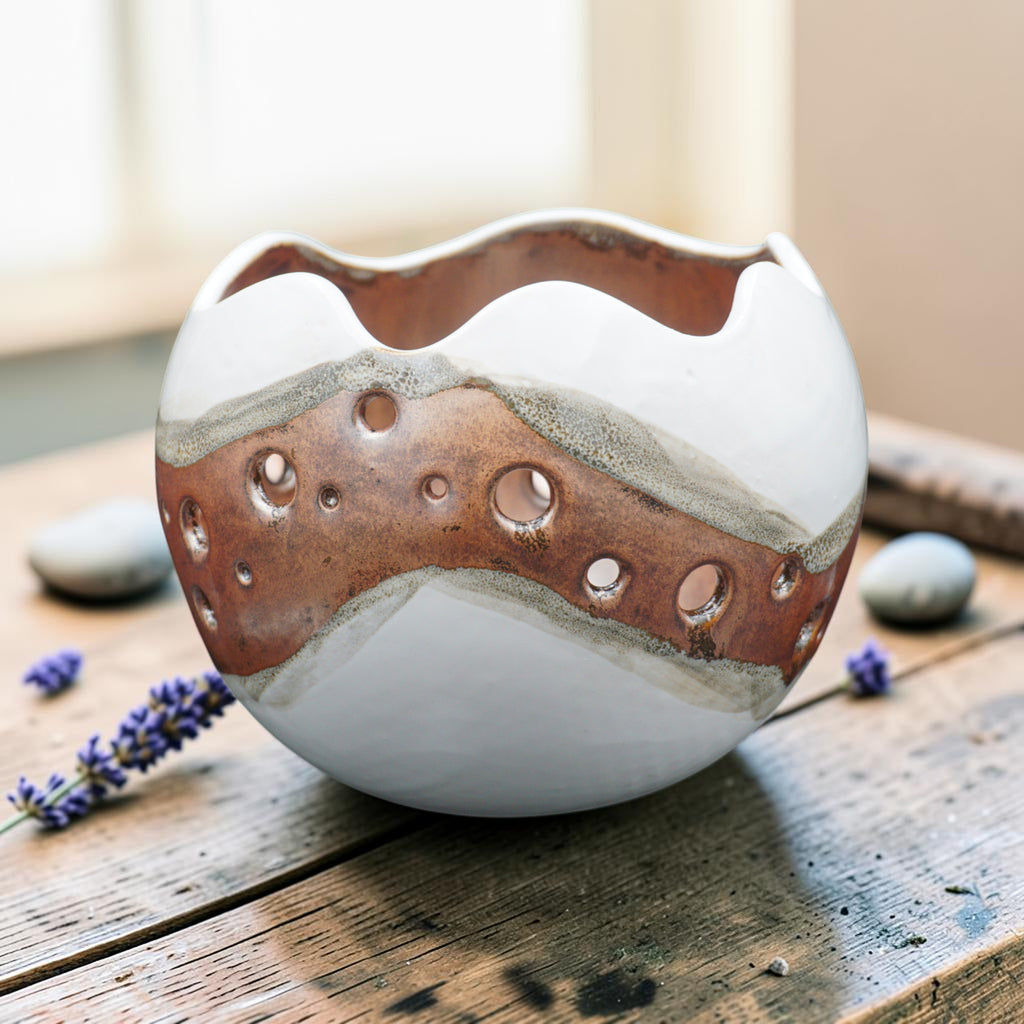 Porcelain orchid pot - Flux Cuivre