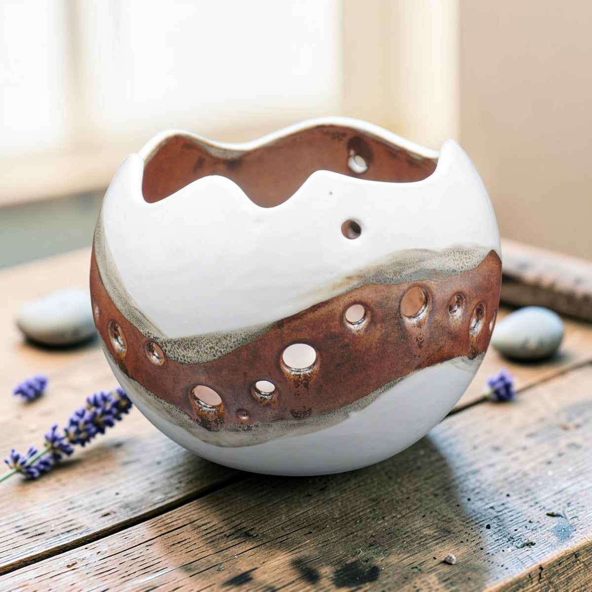 Porcelain orchid pot - Flux Cuivre