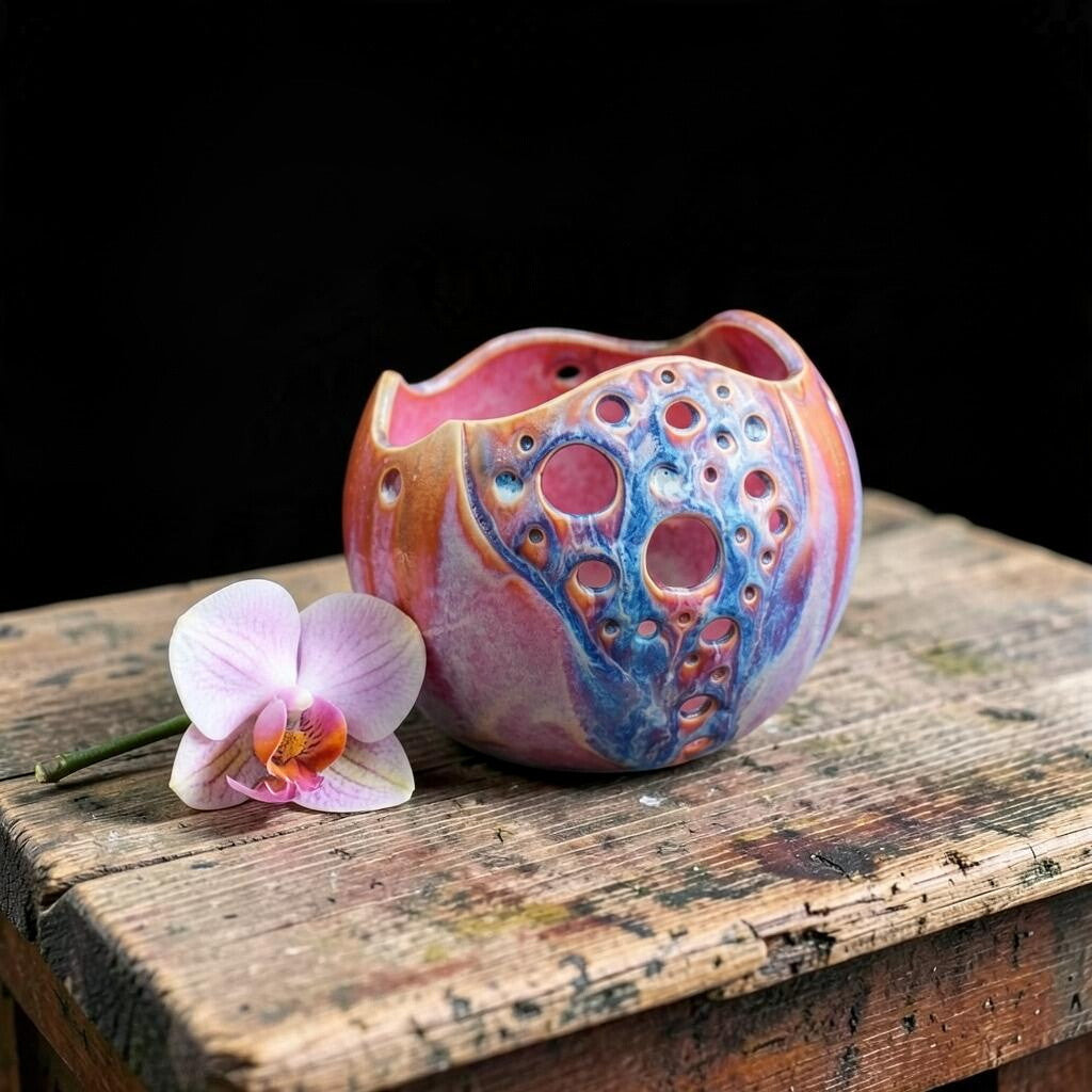 Porcelain orchid pot - Enchanted Orb