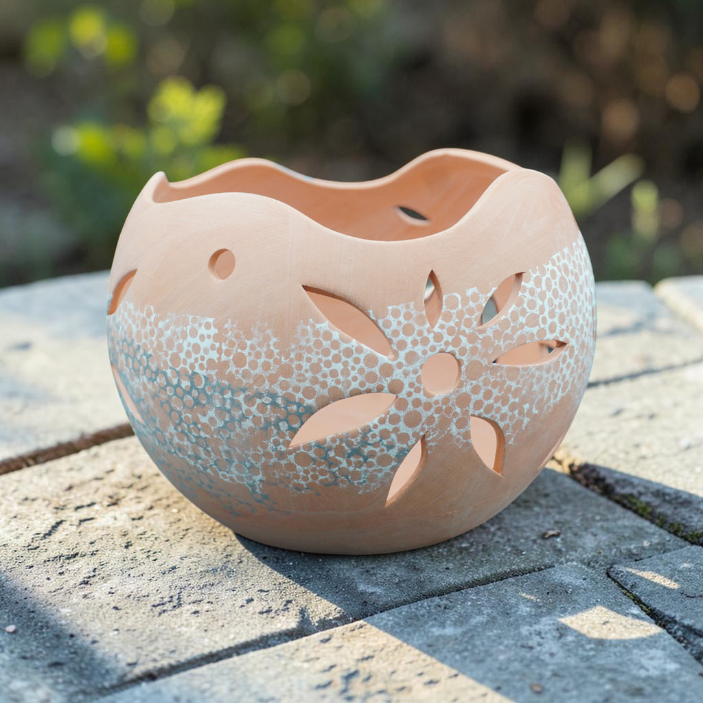 Orchid Terracotta Pot - Dots Sphere