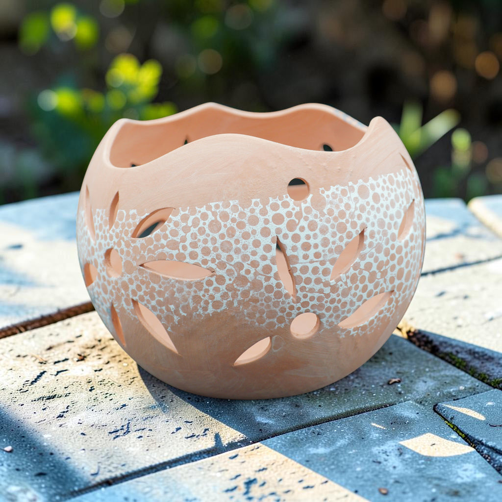 Orchid Terracotta Pot - Dots Sphere