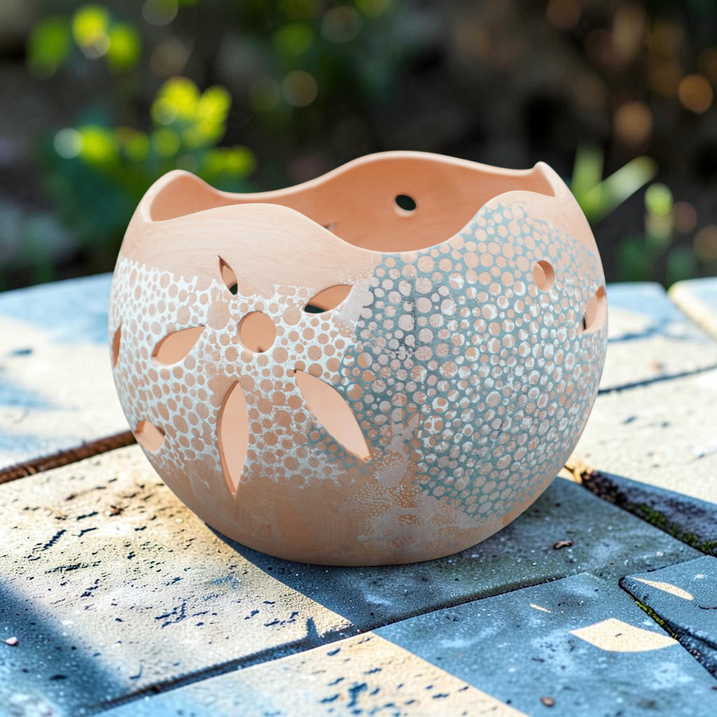 Orchid Terracotta Pot - Dots Sphere