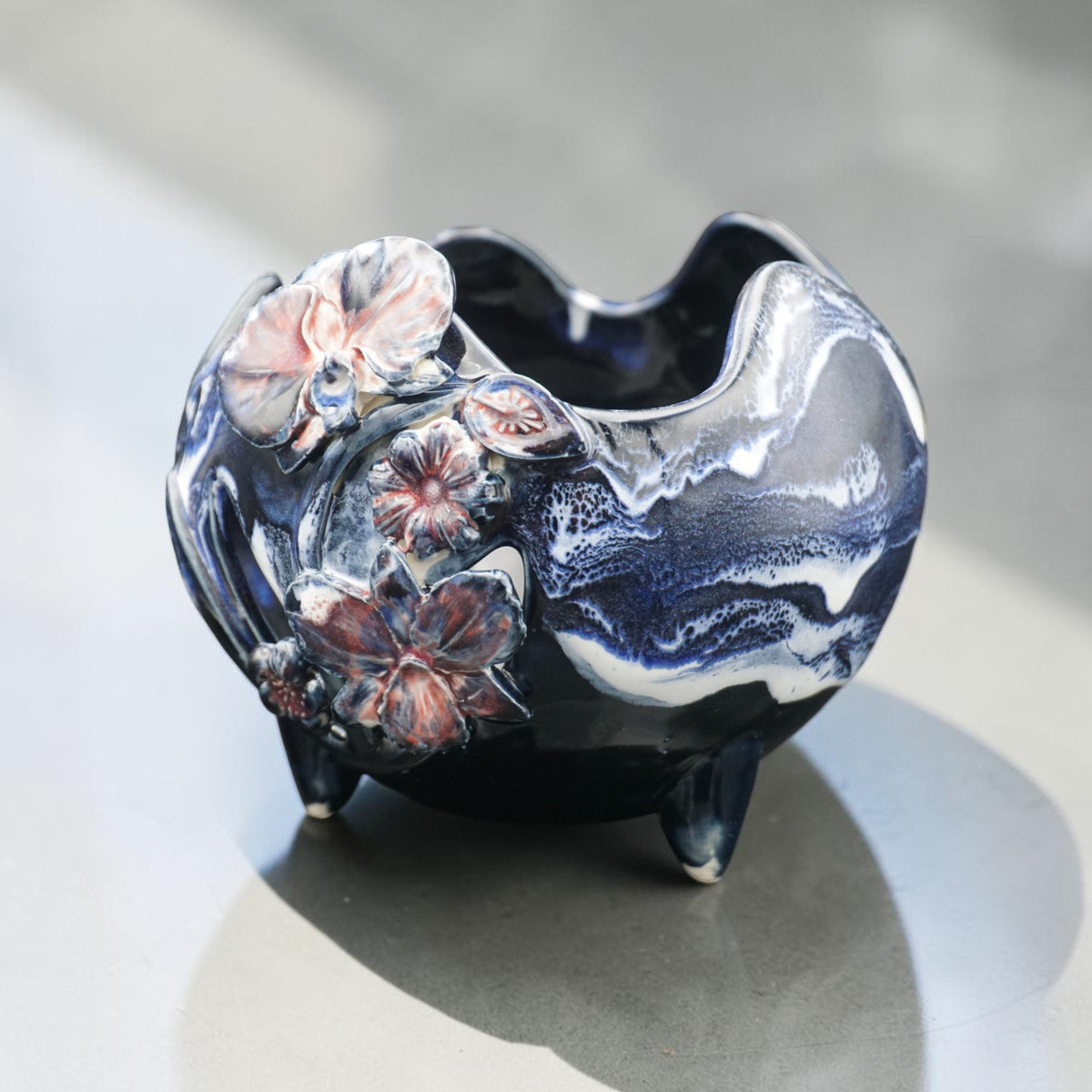Pot à orchidée rétro en porcelaine - Flower Power