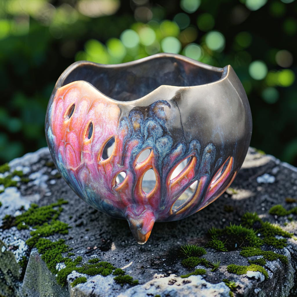 Retro porcelain orchid pot - Space Age Garden