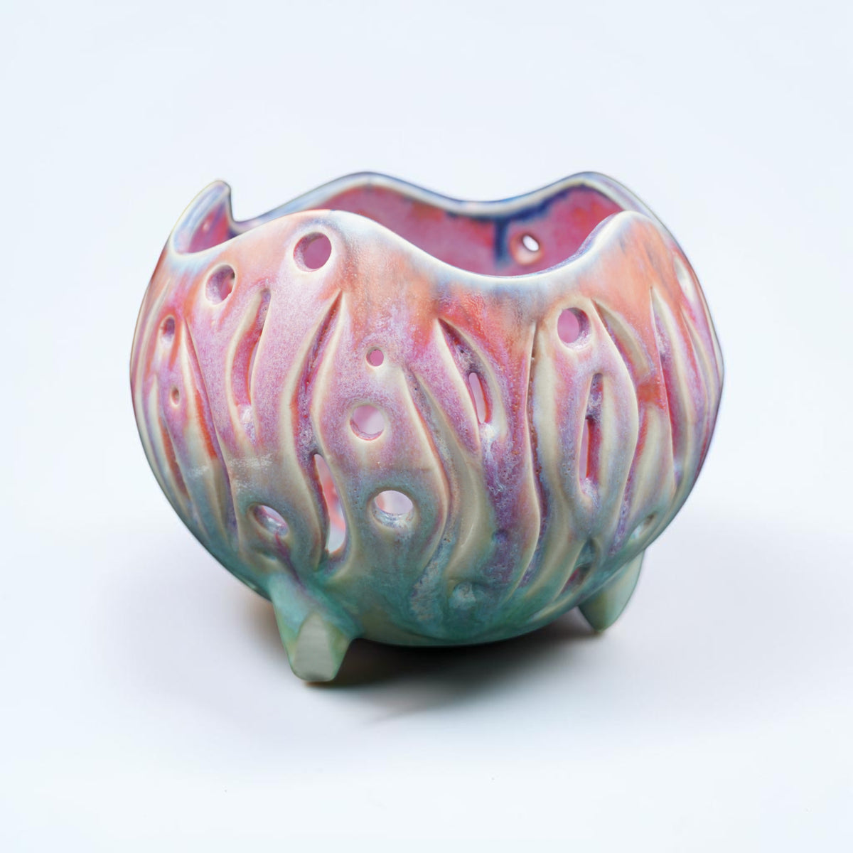 Pot à orchidée rétro en porcelaine - Atomic Bloom