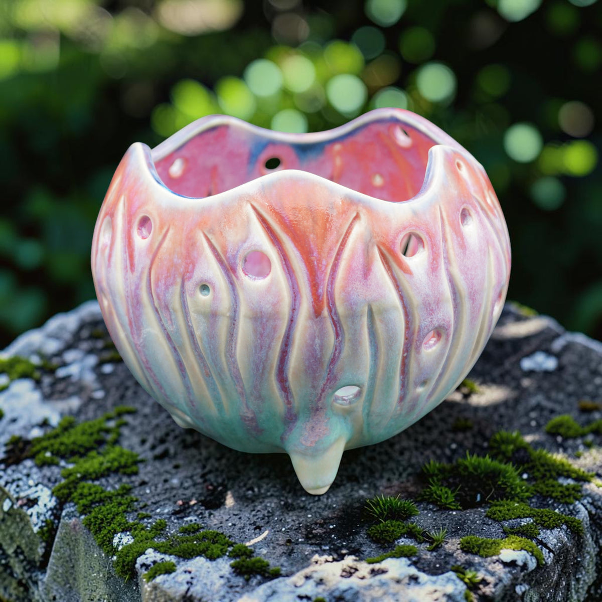 Pot à orchidée rétro en porcelaine - Atomic Bloom