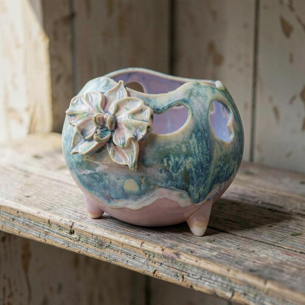 Pot à orchidée rétro en porcelaine - Botanical Bounce