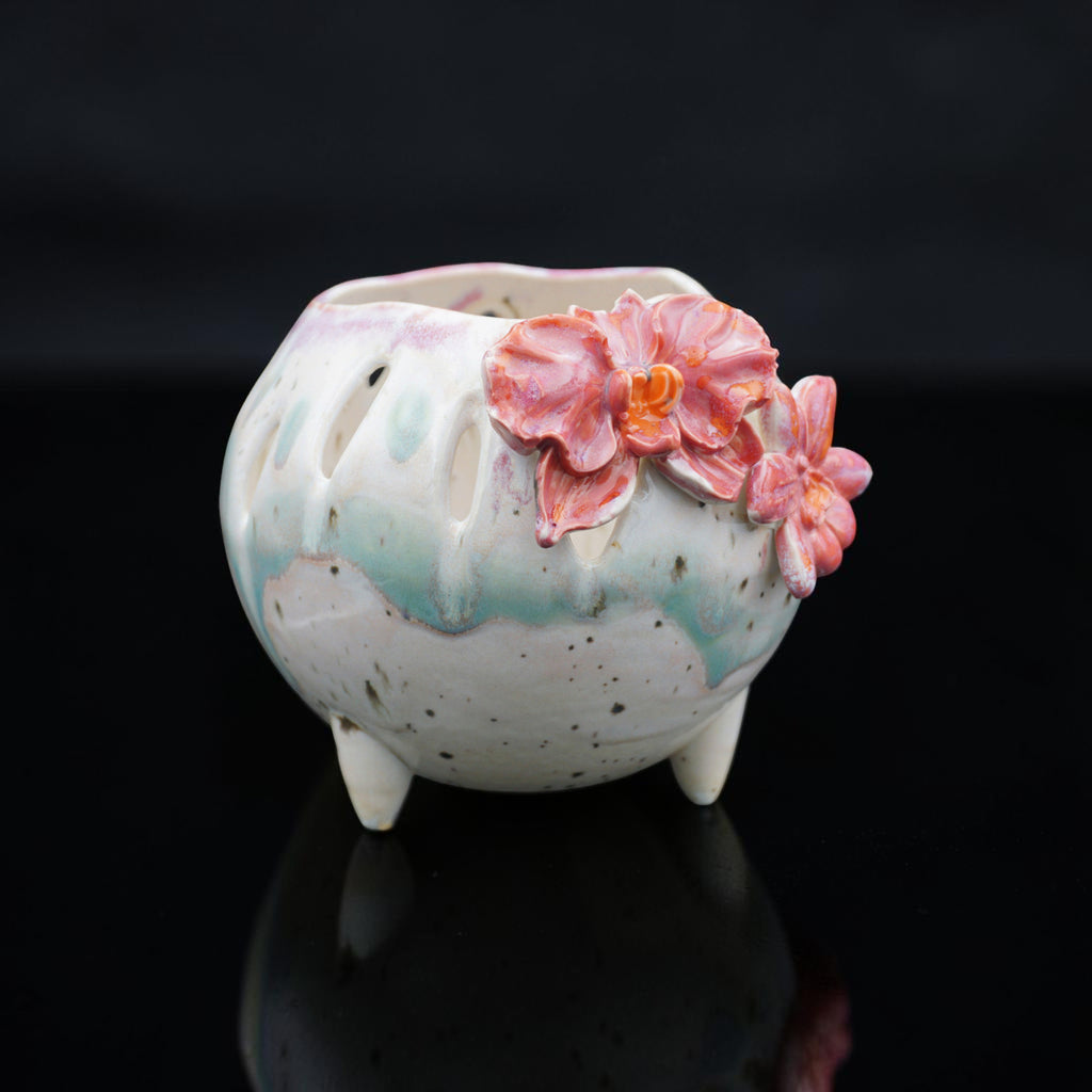 Pot à orchidée rétro en porcelaine - Défilé de pétales