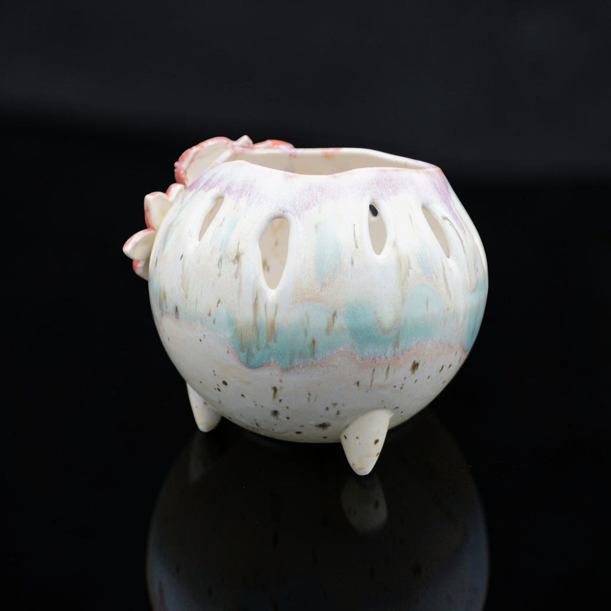 Pot à orchidée rétro en porcelaine - Défilé de pétales