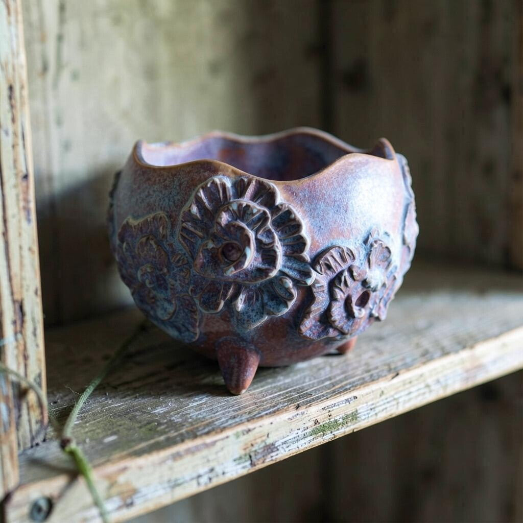 Pot à orchidée rétro en porcelaine - Fleur Fizz