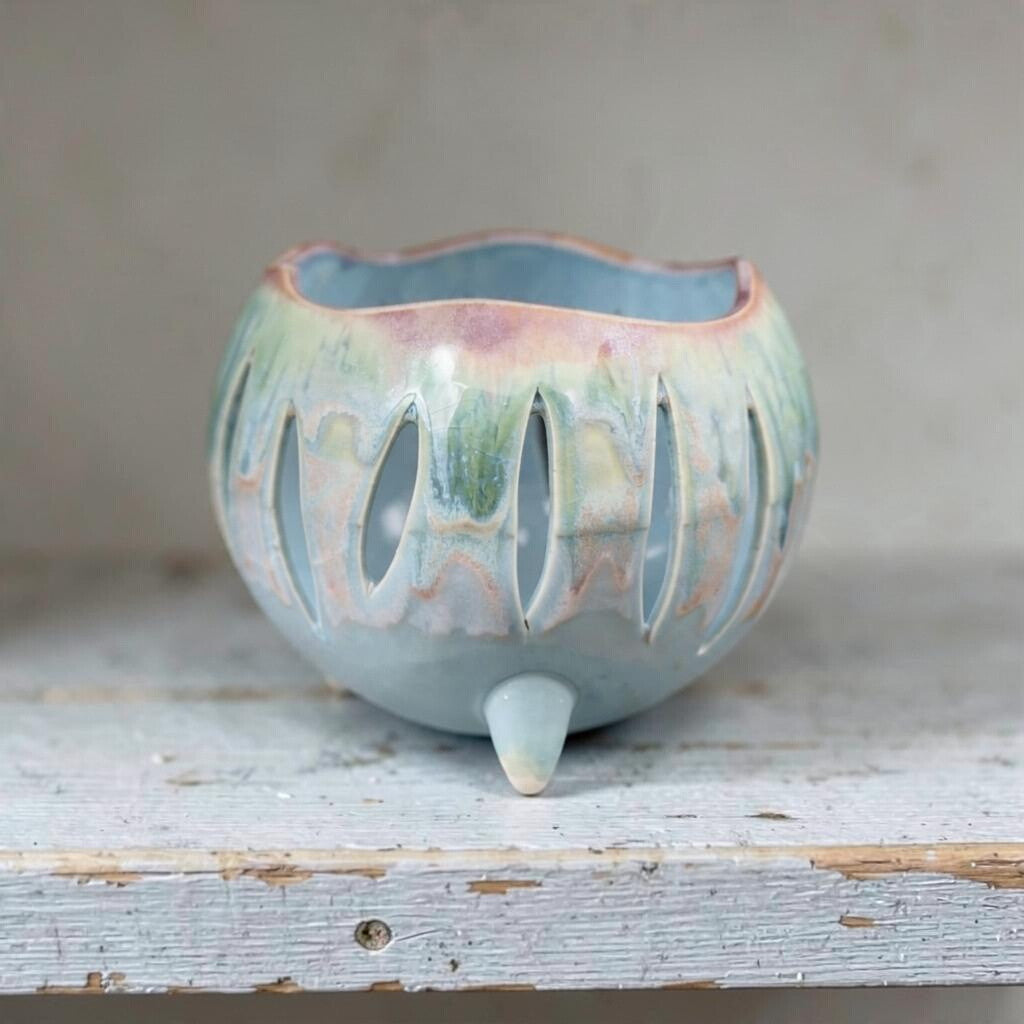 Pot à orchidée en porcelaine rétro - Groovy Pod