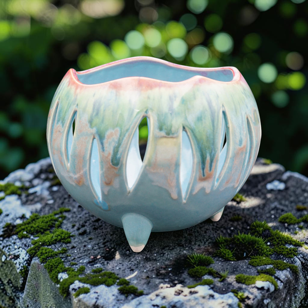 Pot à orchidée en porcelaine rétro - Groovy Pod
