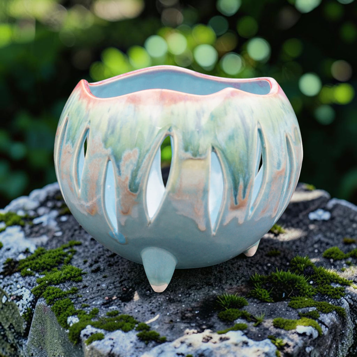 Pot à orchidée en porcelaine rétro - Groovy Pod