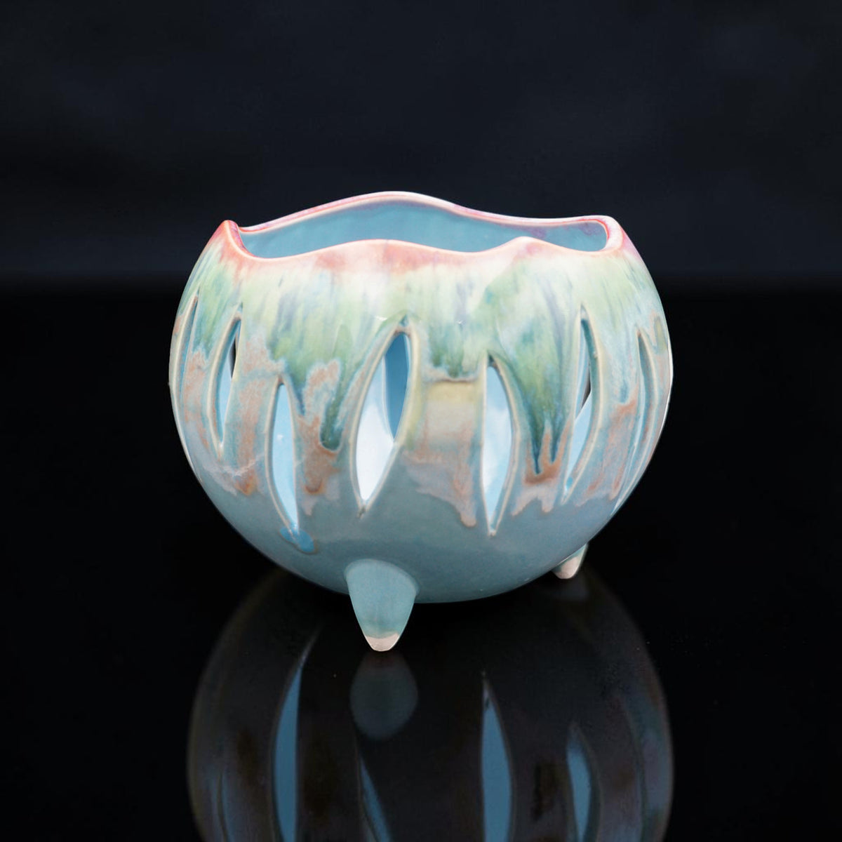 Pot à orchidée en porcelaine rétro - Groovy Pod