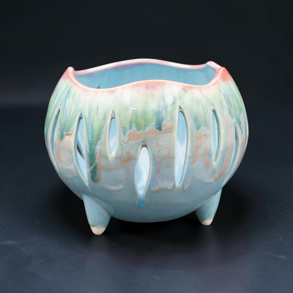 Pot à orchidée en porcelaine rétro - Groovy Pod
