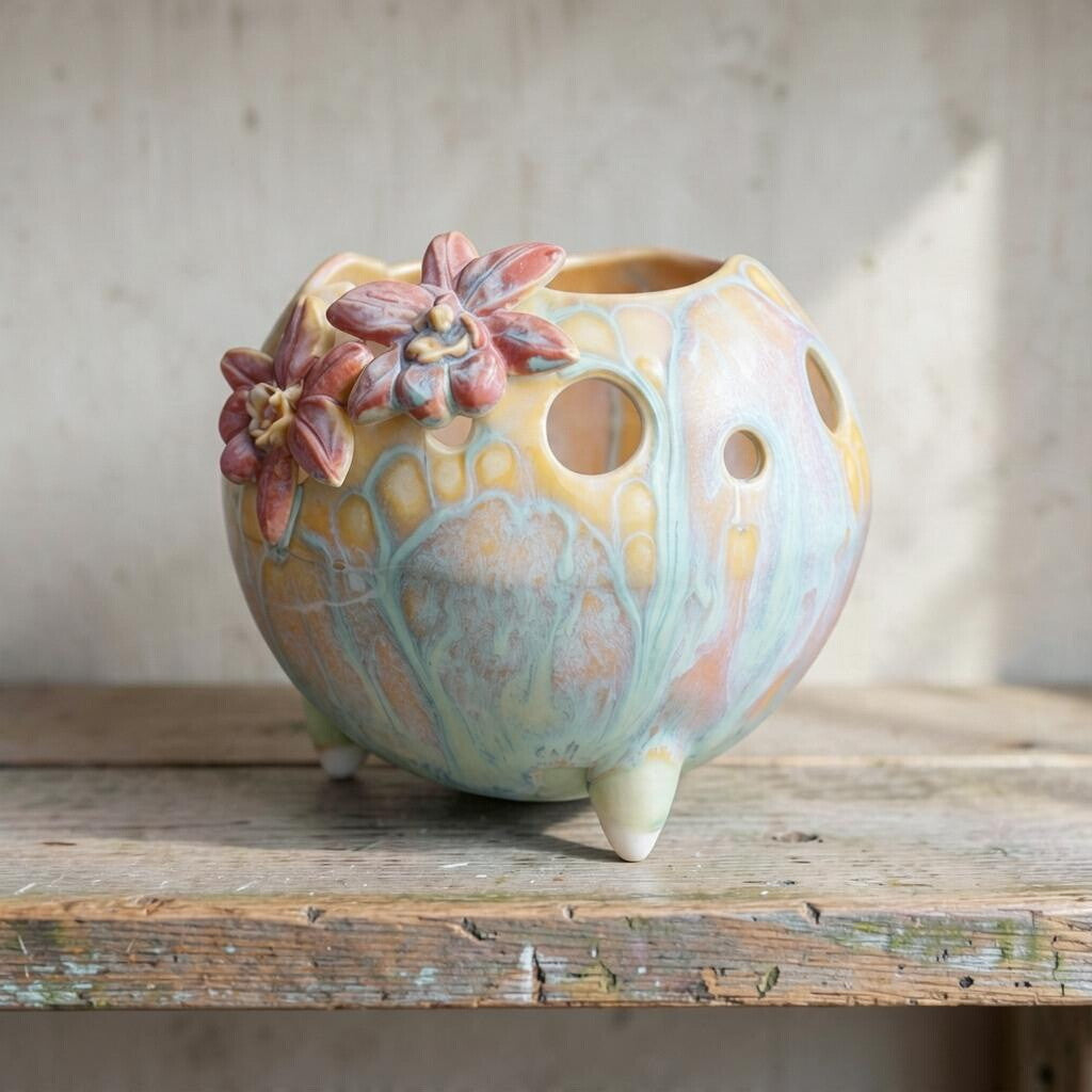 Pot à orchidée rétro en porcelaine - Mod Pod