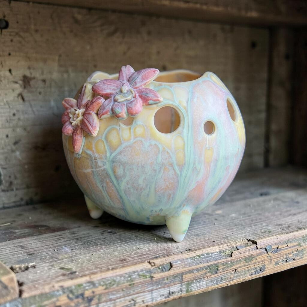 Pot à orchidée rétro en porcelaine - Mod Pod