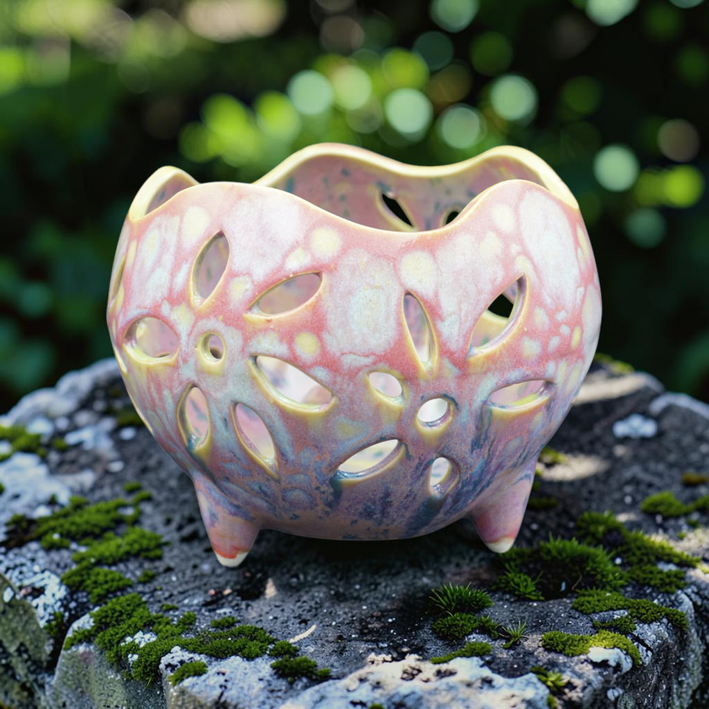 Retro porcelain orchid pot - Cosmic Flora