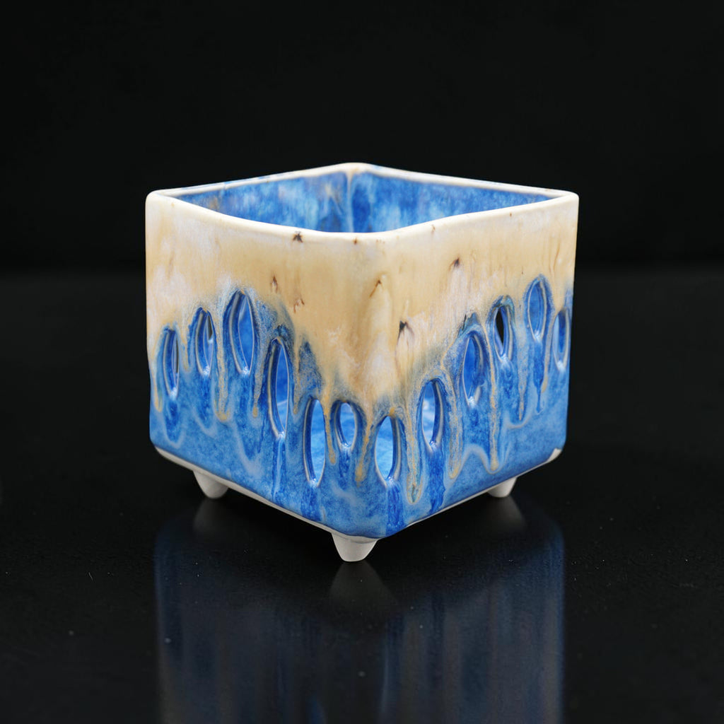 Retro square porcelain orchid pot - Garden Go-Go