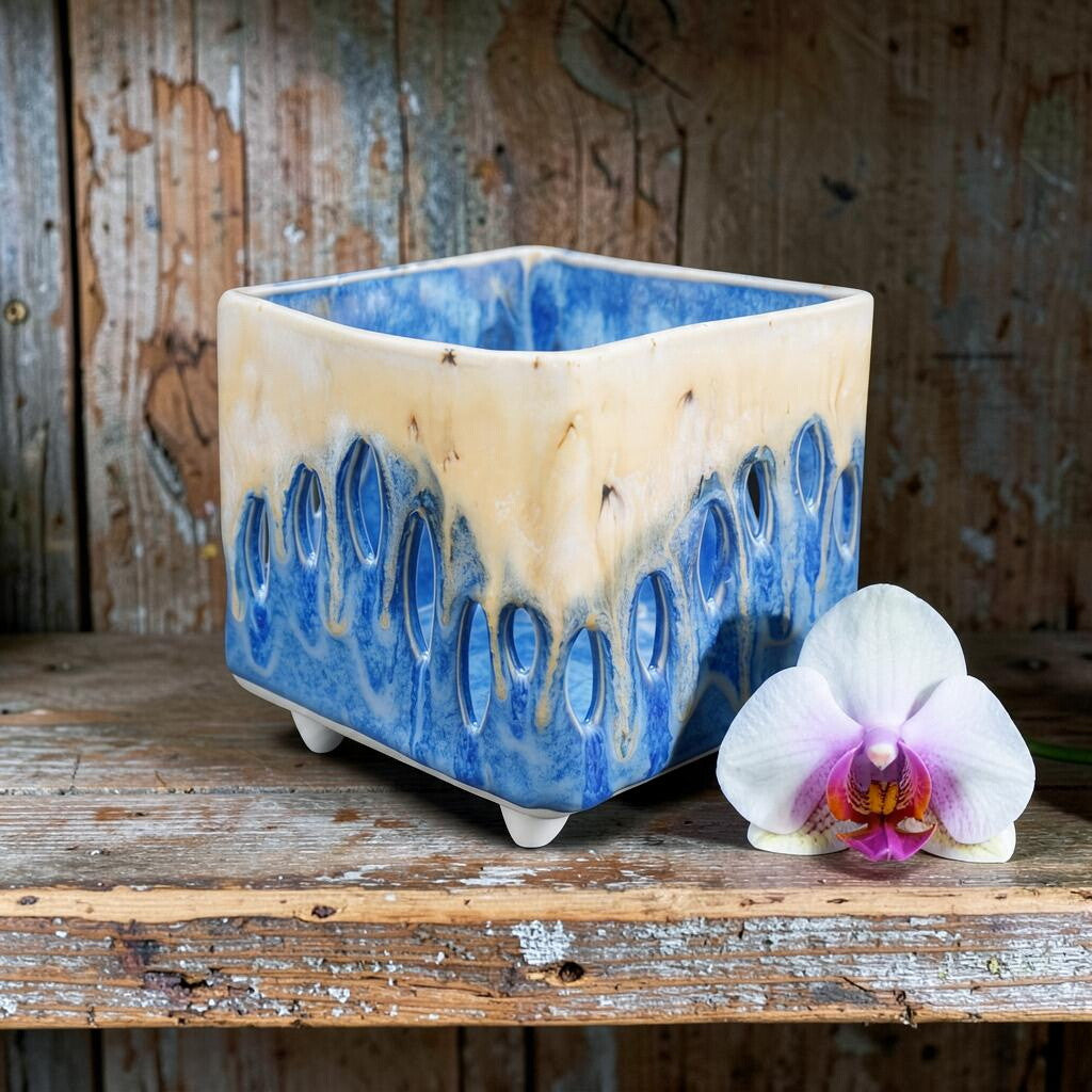 Pot à orchidée en porcelaine rétro - Funky Flora