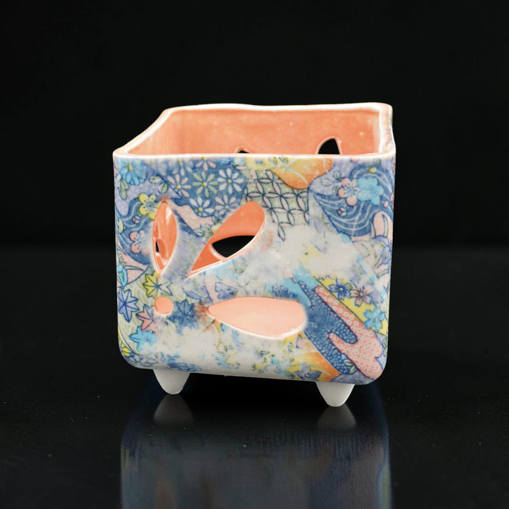 Pot à orchidée en porcelaine rétro - Funky Flora