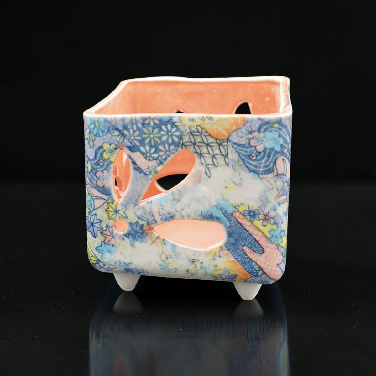 Pot à orchidée en porcelaine rétro - Funky Flora