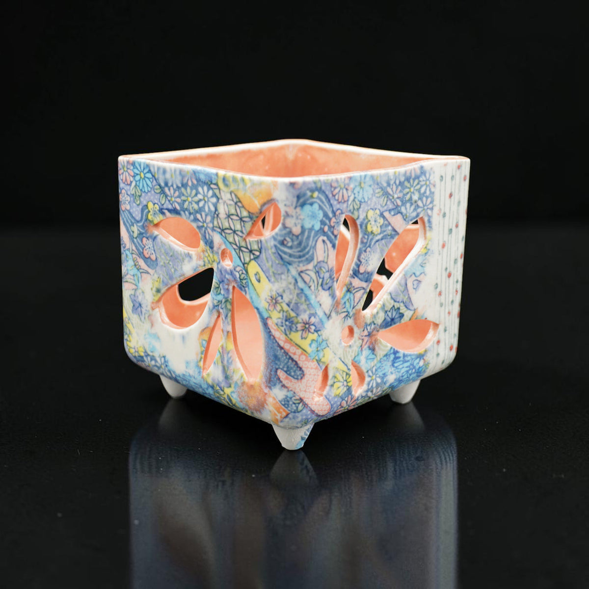 Pot à orchidée en porcelaine rétro - Funky Flora