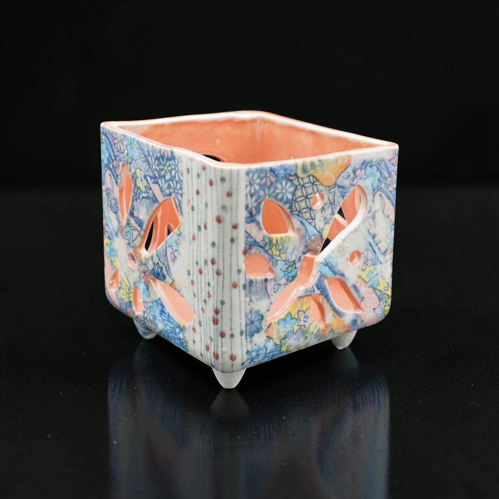 Pot à orchidée en porcelaine rétro - Funky Flora